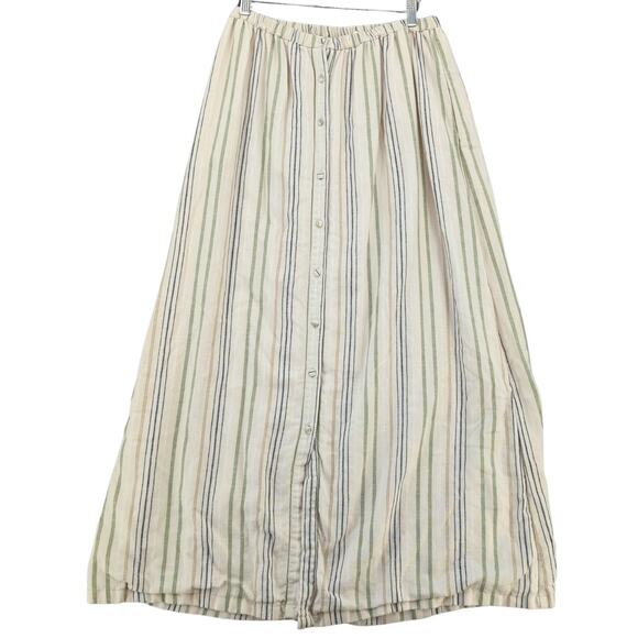 Anthropologie Skirt Womens Large Splendid Maxi Linen Blend Striped Coastal Beach - Picture 1 of 9